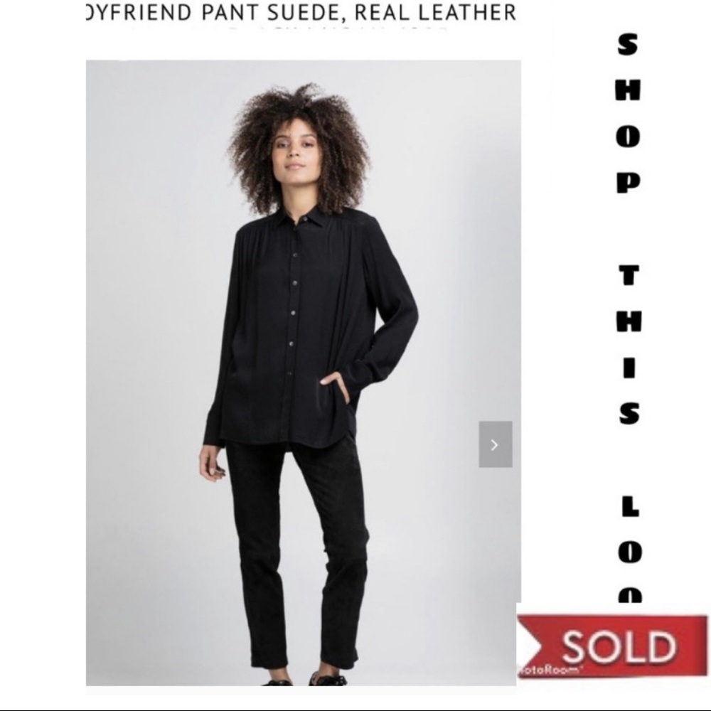 NWT Danier Leather Flat Front Pants Size 6 - Picture 1 of 9